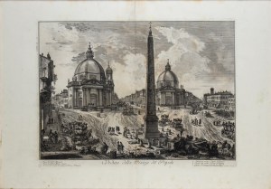 Giovanni Battista Piranesi (Mogliano Veneto 1720 - Venezia 1778), Veduta della Piazza del Popolo