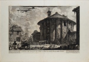 Giovanni Battista Piranesi (Mogliano Veneto 1720 - Venezia 1778), Veduta del Tempio di Cibele a Piazza della Bocca della Verità