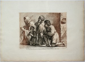 Francesco Bartolozzi (1728 - 1815), A family in prayer, after Guercino