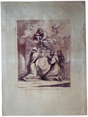 Francesco Bartolozzi (1728 - 1815), The Apparition of the Virgin to Three Saints, after Guercino