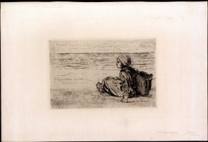 Jozef Israels (1824 - 1911), Little girl with basket, 1879