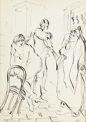 Antoni Uniechowski (1903 Wilno-1976 Warszawa), Niegrzeczna...projekt ilustracji