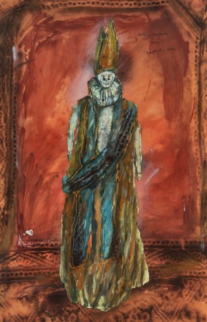 Andrzej Kreütz-Majewski (1936 Brdów-2011 Warszawa), Projekt kostiumu do Gra w zabijanego Ionesco Burgtheater, 1971