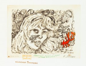 Eugeniusz Get-Stankiewicz (1942 Oszmiana - 2011 Wrocław), Dziewczyna oczekuje na przylot kogoś bliskiego, 2002
