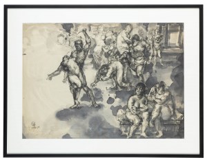 Tomasz Kazikowski (1952-2021), Herakles z Apellesem zwalczają niesolidność i korupcję wśród muz, 1995