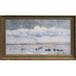 Malarz NIEOKREŚLONY (XIX-XX w.), Statki na pełnym morzu, ok 1900