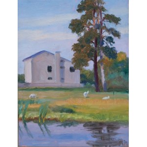 Siergiej I. NIKIFOROW (1920 - 2005), Pejzaż z kaczkami i stawem, 2000