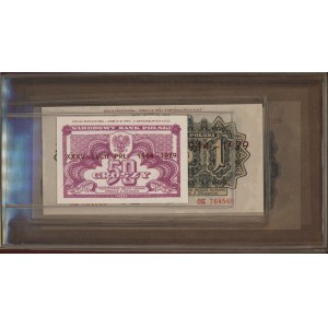 Polska, odbitki banknotów polskiej emisji 1944 w klaserze wydane przez NBP, #