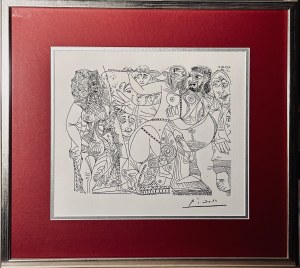 Pablo Picasso (1881-1973), Superproduction Hollywoodienne avec des voyeurs - Superprodukcja Hollywood z podglądaczami