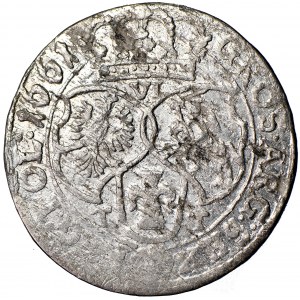 Poland, Jan Kazimierz, Crown, sixpence 1661, men. Bydgoszcz, T. Tymf