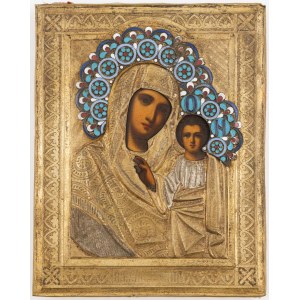 IKONA MATKA BOŻA KAZAŃSKA, Rosja, 2. poł. XIX w.