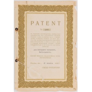 PATENT nr 31707, URZĄD PATENTOWY, Polska , Generalna Gubernia, 1943