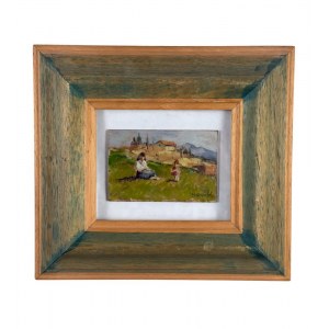 B. Giusa, Two figures on a hill - B. Giusa