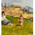 B. Giusa, Two figures on a hill - B. Giusa