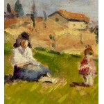 B. Giusa, Two figures on a hill - B. Giusa