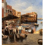 SCUOLA NAPOLETANA, View of the Neapolitan coast in Posillipo with fishermen