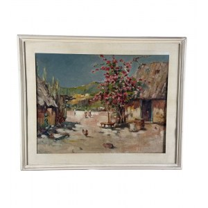 CARMINE ACCESO, Countryside landscape with characters - Carmine Acceso