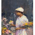 UNIDENTIFIED SIGNATURE, Woman and flowers