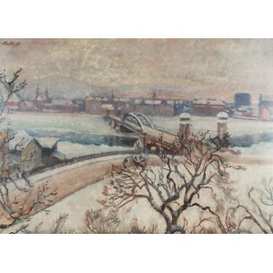 Fryderyk PAUTSCH (1877-1950), Zimowa panorama miejska, 1925