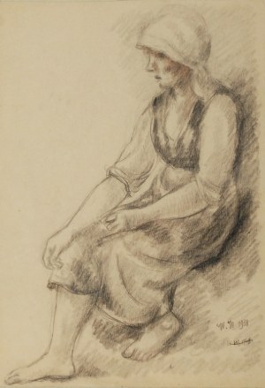 Wacław WĄSOWICZ (1891-1942), Kobieta w chuście,1938