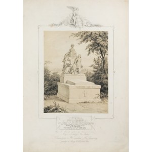 W. BASSLER - litografia, Pomnik Klementyny z Tańskich  Hoffmanowej (1798-1845), na cmentarzu Pere Lachaise w Paryżu, ok. 1850