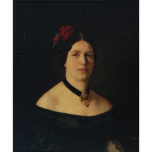 Niezidentyfikowany malarz polski, XIX W., Dama kameliowa