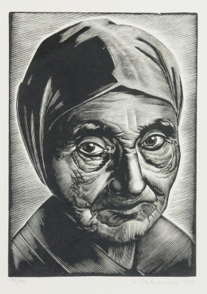 Wojciech JAKUBOWSKI (ur. 1929), Studium portretowe starej kobiety, 1954