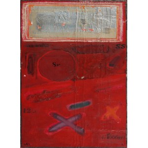 Tomasz STANDO (ur. 1953), Kompozycja z czerwonym xem /collage