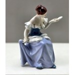 Porcelanowa figurka Royal Dux - Dama z lusterkiem - Czechosłowacja lata 70-te