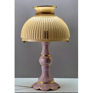 Pink porcelain table lamp - Leander Czech Republic 1990s