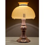 Pink porcelain table lamp - Leander Czech Republic 1990s