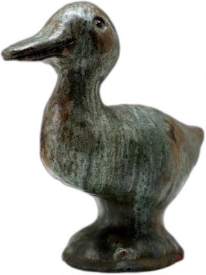 Duck figurine - glazed ceramic by G. Brodnicki - 1920s/30s, Kresy?