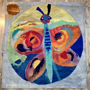 Gobelin- ''Butterfly'' - Art protis proj. Karl Zaluda - Ostrava 1979