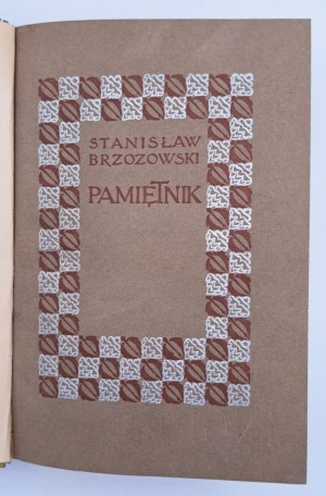 Brzozowski Stanisław, Pamiętnik, Lwów, 1913.