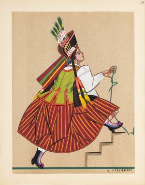 STRYJEŃSKA Zofia, CHŁOPKA Z KURPI GWASZ Z TEKI POLISH PEASANT COSTUMES