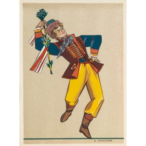 STRYJEŃSKA Zofia, CHŁOP ZE ŚLĄSKA (rózga świadka na ślubie) Z teki: Polish peasants costumes