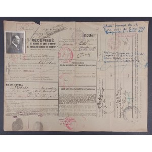 Carte de séjour, Marseille, 1940.