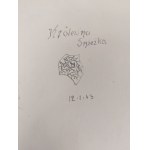 Królewna Śnieżka - zestaw 3 projektów ilustracji -z 1943 r. - akwarela