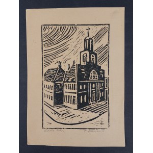 E. Banasik, Grafika, Łódź, Ratusz p. Wolności, 1967 r.