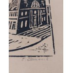 E. Banasik, Grafika, Łódź, Ratusz p. Wolności, 1967 r.