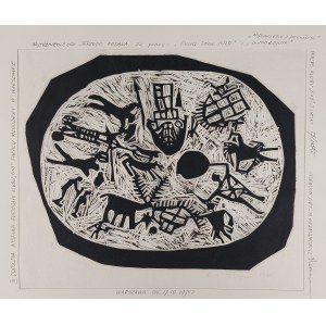 Ewa Pożapun ( ?), graphisme, reliure commémorative de 1975 du Club 6x6 avec un prix pour Jerzy Fedak