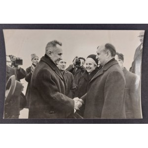 Photo, 14.03.1967, Moscou/Vnoukovo, accueil du chancelier Klaus par le Premier ministre Kossyguine