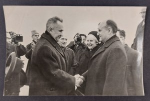 Foto, 14.03.1967, Mosca/Vnukovo, accoglienza del cancelliere Klaus da parte del primo ministro Kosygin