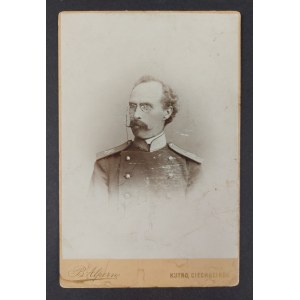B. Alperne, fotografie na kartě, portrét v uniformě, 18 PP?, Kutno, Ciechocinek