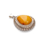 Henryk LULA (né en 1930), Pendentif en argent avec ambre (sans chaîne)