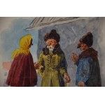 Andrzej DWORAK(?-?), Vidiecky obchod, akvarel