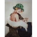Max Brüning (1887-1968), Woman on a Chair, erotic, etching, 1930s.