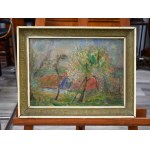 Paysage rural, peintre polonais, signé, 1936.
