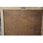 Noční procházka v dešti, Lvov?, polský malíř, (Emil Schinagel?), 30. léta 20. století.
