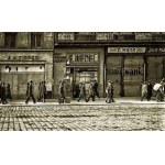 Noční procházka v dešti, Lvov?, polský malíř, (Emil Schinagel?), 30. léta 20. století.